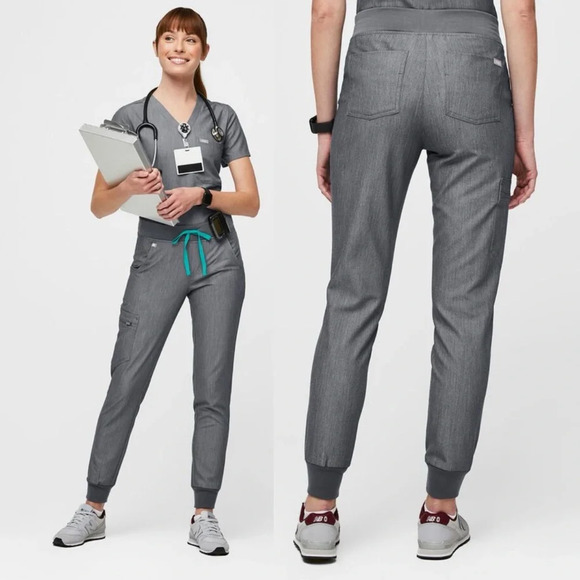 Figs Pants - NWOT FIGS Technical Collection Zamora Jogger Scrub Pants Gray Aqua M